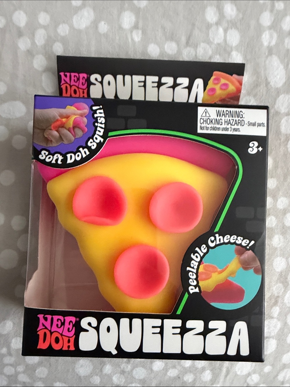 NeeDoh SqueezzA Yellow & Pink Pizza Squishy Toy NWT IOP authentic